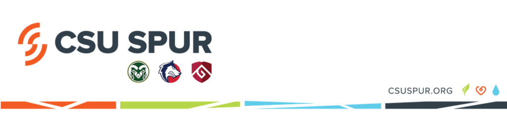 graphic of CSU SPUR with Colorado State, Pueblo and CSU Online logos